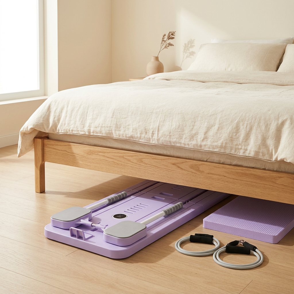 Form & Flow pilates board set up in a bright Australian living room